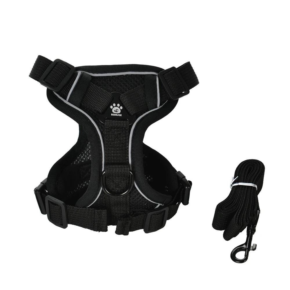 Pet Dog Harness Leash Set Adjustable Puppy Solid Chest Strap with D-ring For Small Medium Dogs Cats French Bulldog Accessories