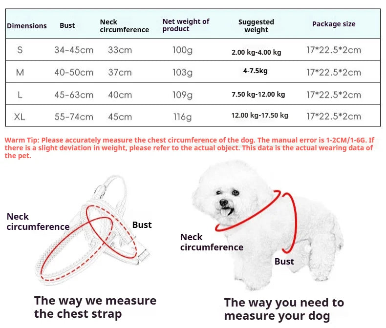 Dog Harness Collar Accessories Small Pet Neck Belt Lead Leash for Small  Dogs Collars  Breast Strap Puppy Adjustable Walking