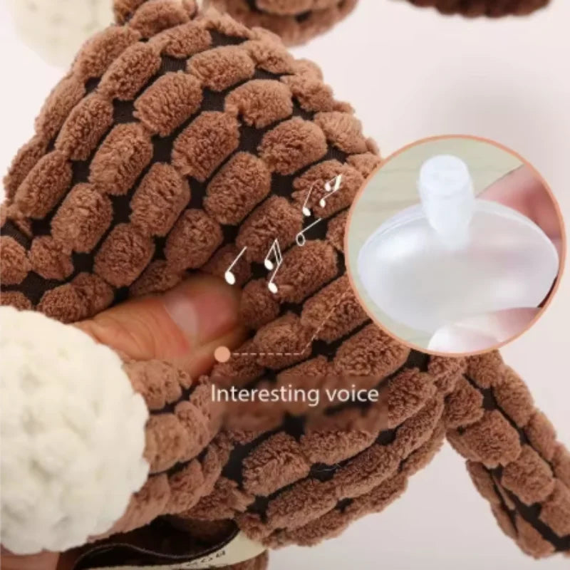 New Plush Squeaky Puppy Chew Toys Interactive Teething Training Dog Toys for Small Dogs Cute Donkey Design