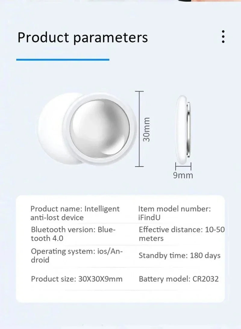 Mini GPS Tracker System For FindMy App Airtag Smart Bluetooth Locator Child Finder Bag Anti-Loss Pet Collar With Tracker