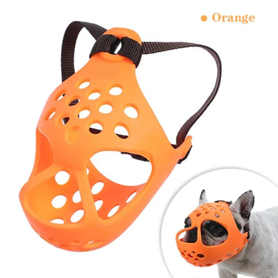 Dog Muzzle For Short Snout Dogs Soft Silicone Muzzle For Biting, Chewing, Licking For French Bulldog, For Flat-faced