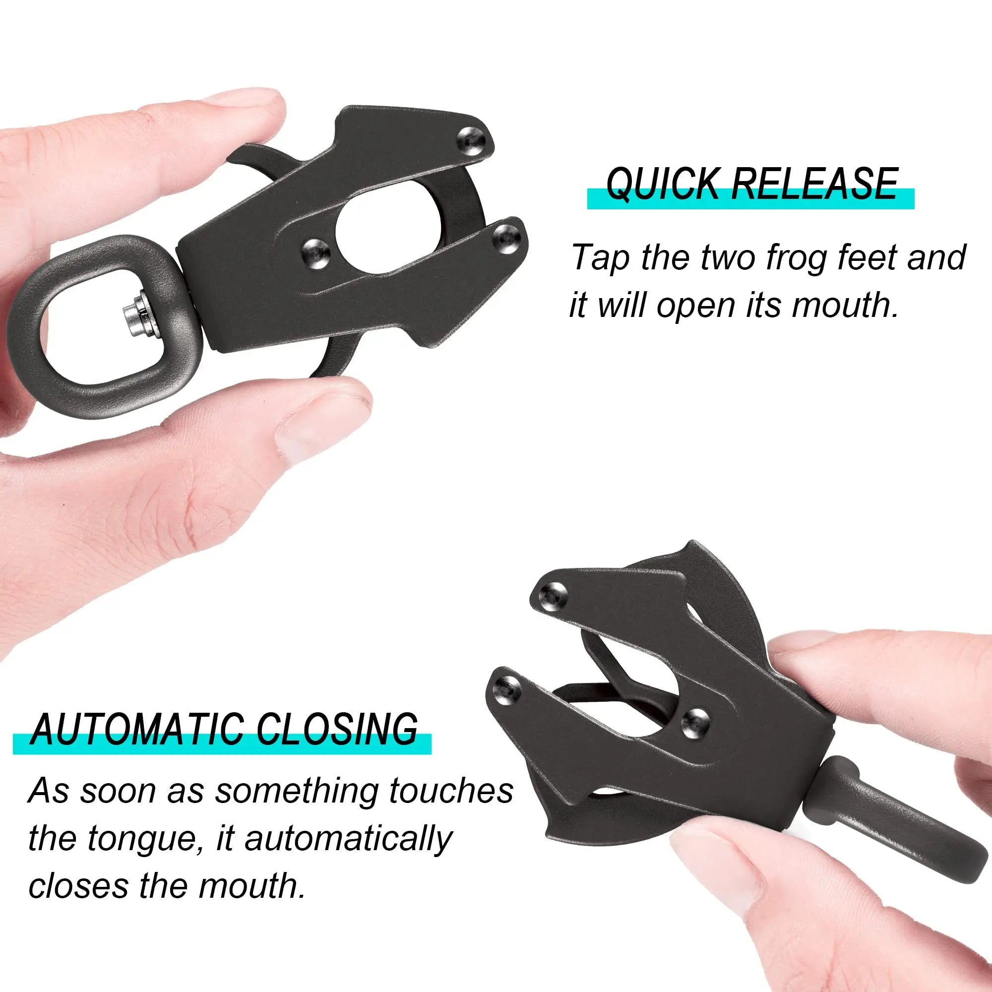 Heavy Duty Polyamide Training Dog Leash with Reflective Stripes - Tactical Frog Quick Release Clip, Locking Mechanism for Small,