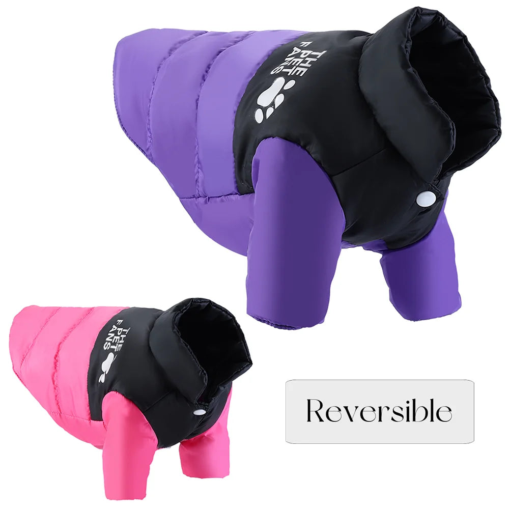 Warm Dog Clothes in Winter for Small Medium Cat Dogs Reversible Waterproof Pets Outfits Solid Puppy Sphynx Chihuahua Pug Apparel