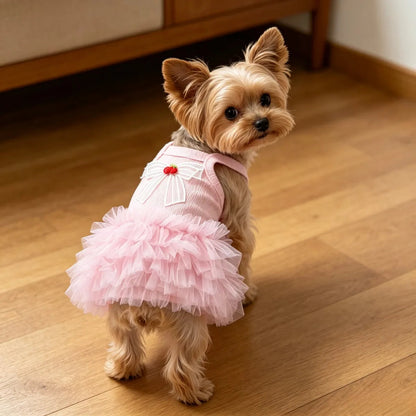 1 pet sleeveless printed dress, suitable for indoor and outdoor use, lightweight, breathable and elastic cat and dog clothing PawPrint Treasures
