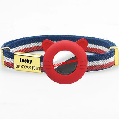New Breakaway AirTag Tracker Cat Collar Free Custom Name Tag Kitten Collar with GPS Holder Case Anti-lost Adjustable Pet Collars