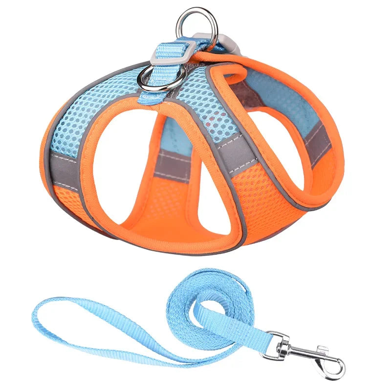 Vest-style Pet Chest Strap, Reflective and Breathable Dog Leash, Small and Medium-sized Cat Leash, Anti-lost