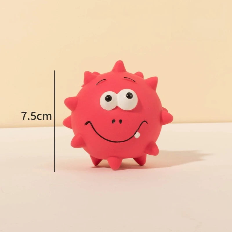Cute Cartoon Big-Eyed Dog Sound Dog Toy Eco-Friendly Latex Interactive Pet Toy Ball Fun To Relieve Boredom