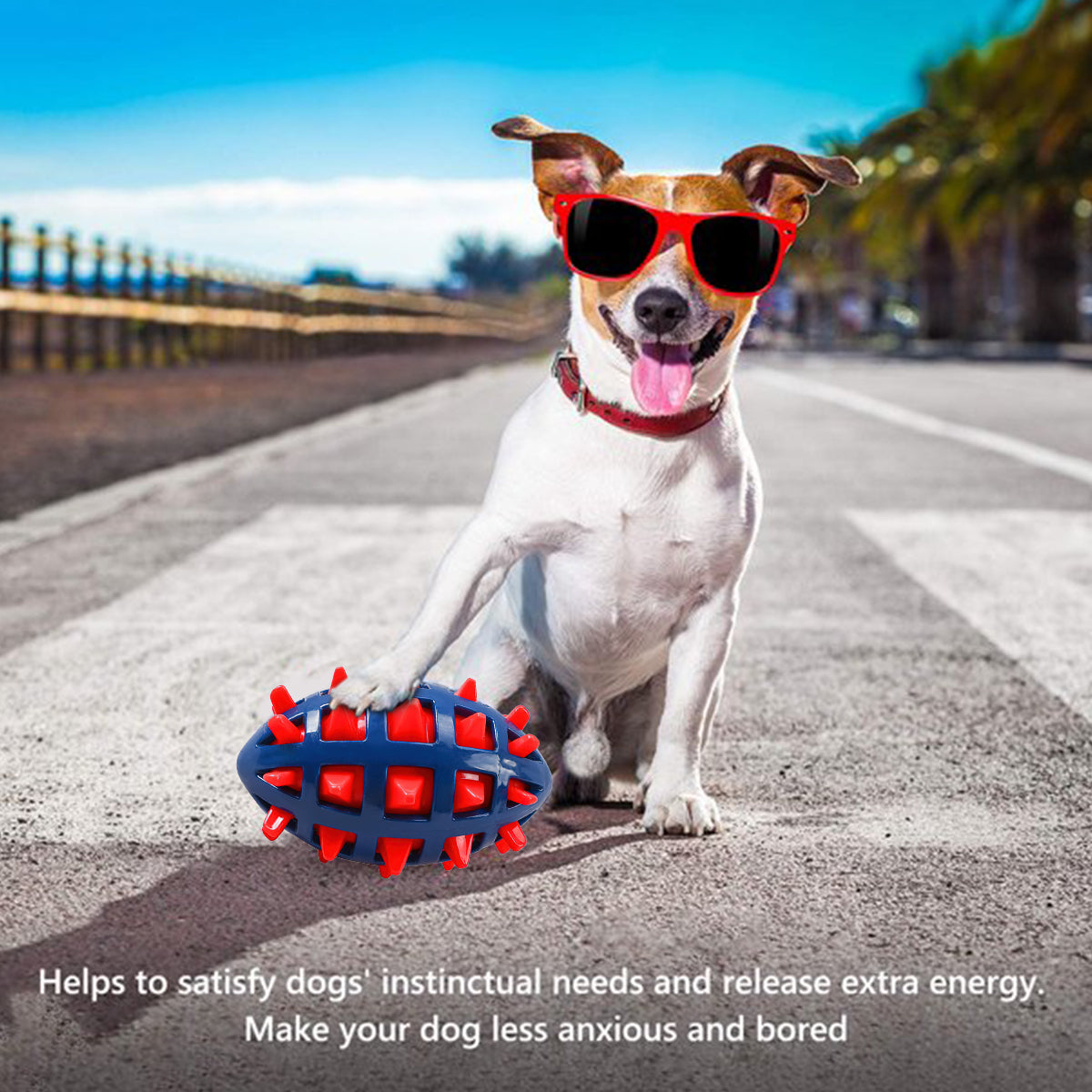 1/2Pcs Squeaky Dog Chew Toys Interactive Puppy Chew Ball Comfortable Rubber Dog Ball Toys Pet Chew Toy for Teething Cleaning
