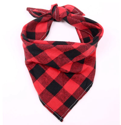 Dog Bandanas Large Pet Scarf Bandana Cotton Plaid Washable Bow Tie Collar Cat Puppy Triangular Scarf Bib Dog Accessories