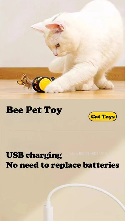 Electric Cat Toys Sports Car Cat Teaser Auto Intelligent Wakeup USB Rechargeable Boredom Reliever Smart Pet Toys Dog