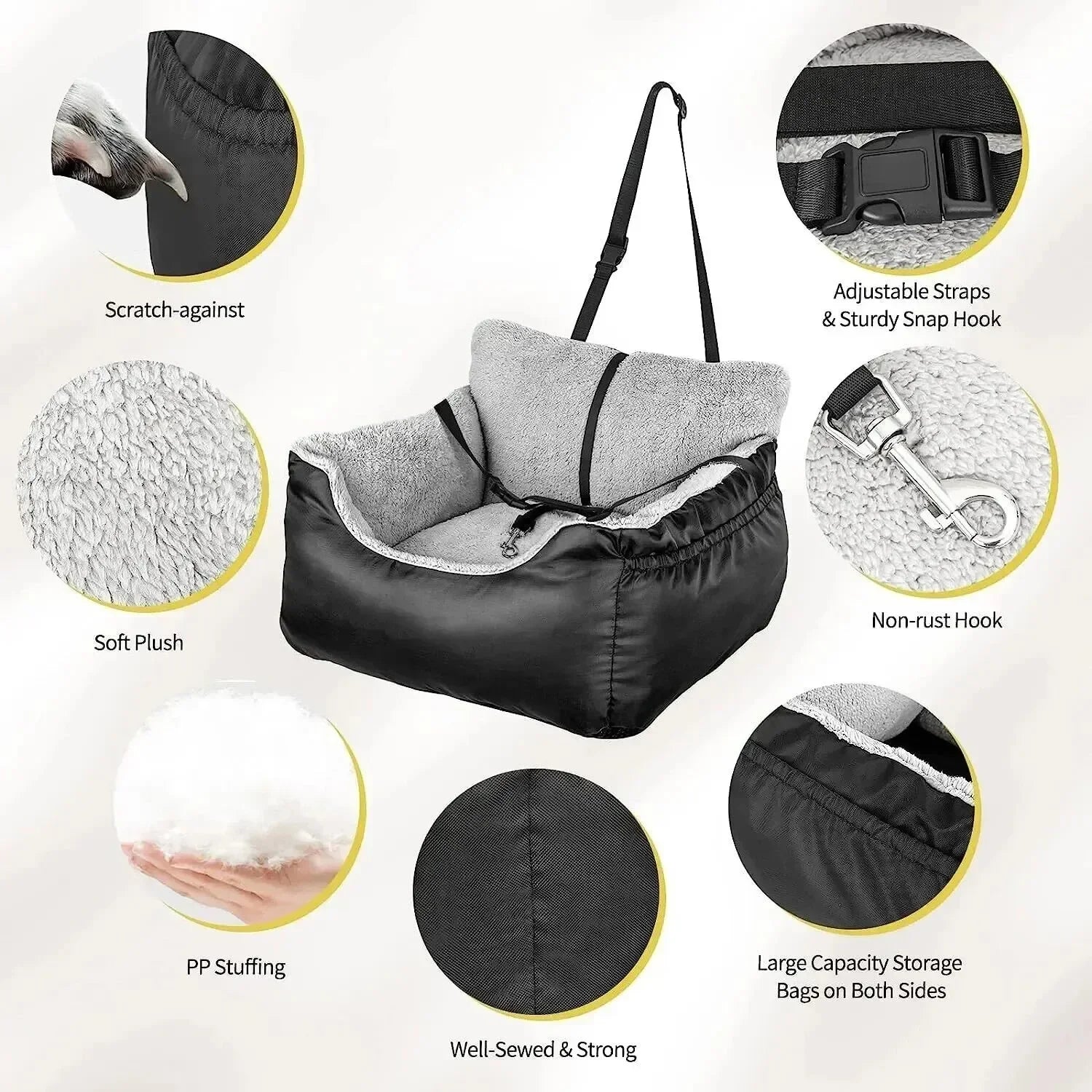 Dog Bed Removable  Machine Washable Pet Car Seat Cover Pet Animal Nest Cushion Dogs Cats Sofa Bedding Travel Mattress for Pets