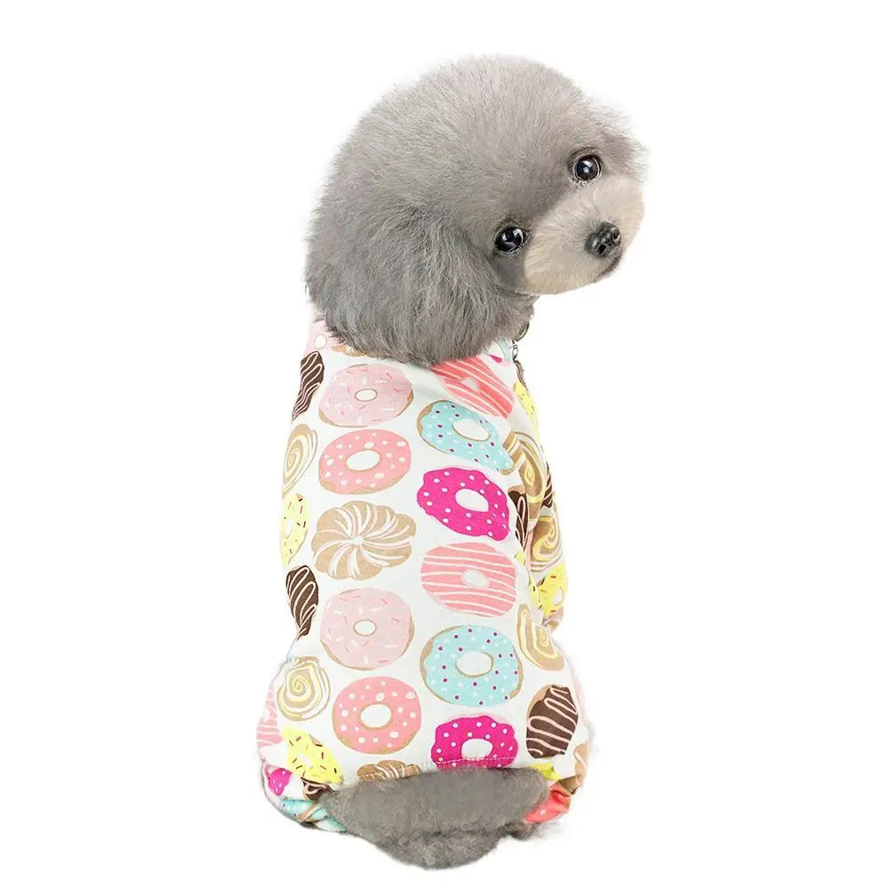 Pet Four Leg Clothing Cartoon Puppy Dog Pajamas Soft Cotton Dog Jumpsuit Comfortable Pet Bodysuit Clothes Spring PawPrint Treasures