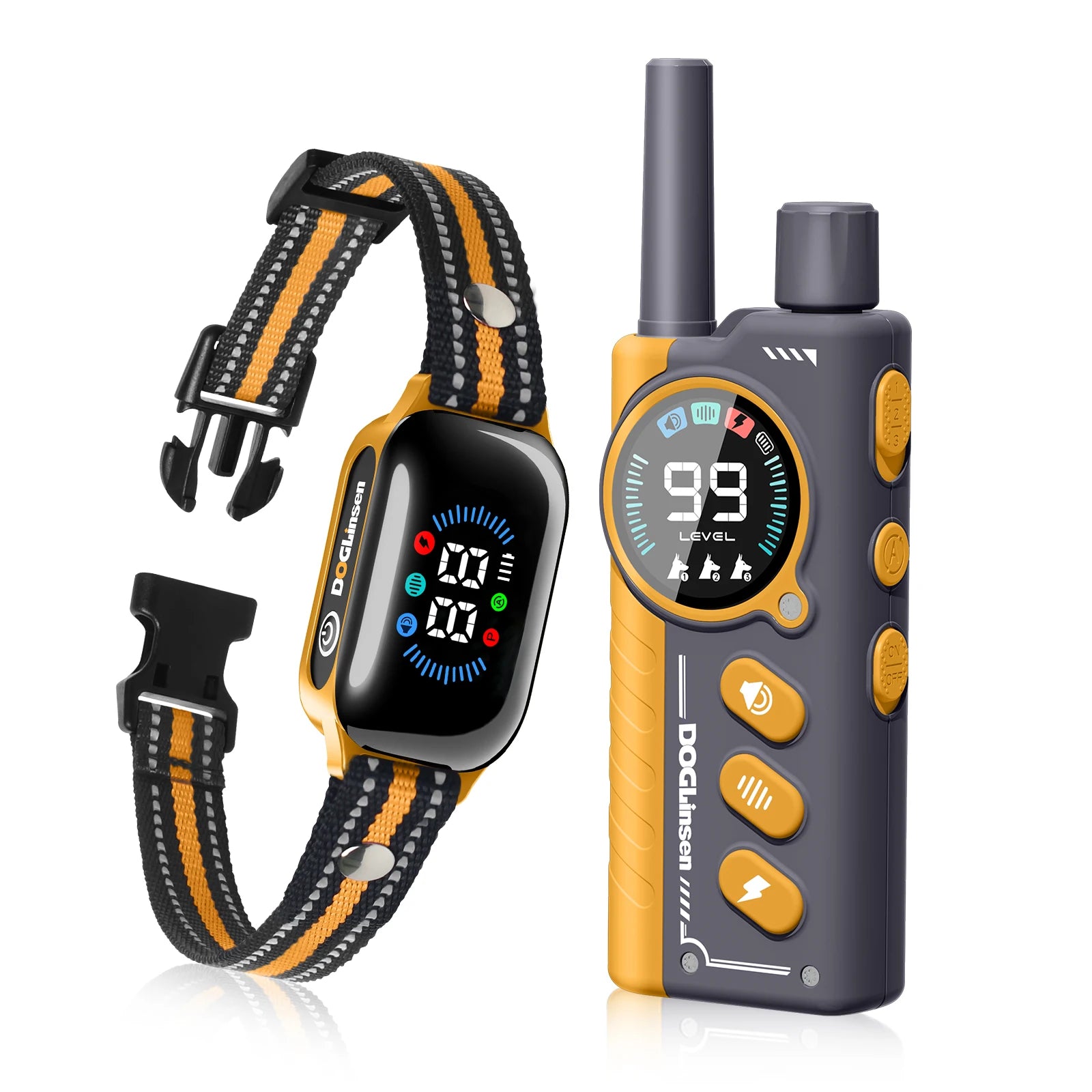 Electric Dog Training Collar 1Km Range With Remote Control Rechargeable Shock/Vibration/Sound Auto Modes Waterproof for Dog Size