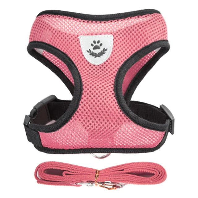 Cat Dog Harnesses Leash Mesh Cloth Pet Collars Puppy Breathable Reflective Lead Dog Rope Adjustable Pet Supplies Christmas Gift
