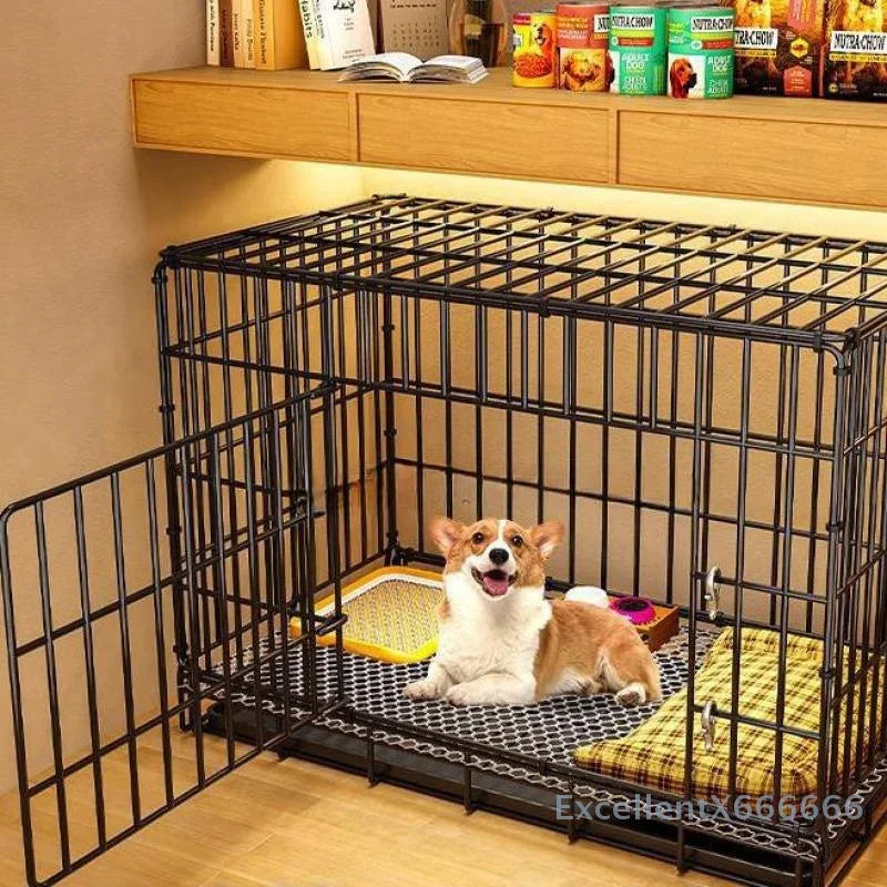 Large Space House For Dogs Pet Supplies Pet Villa Dog Cage With Toilet Tray Puppy House Iron Mesh Dog Cage Indoor Duplex Luxury PawPrint Treasures