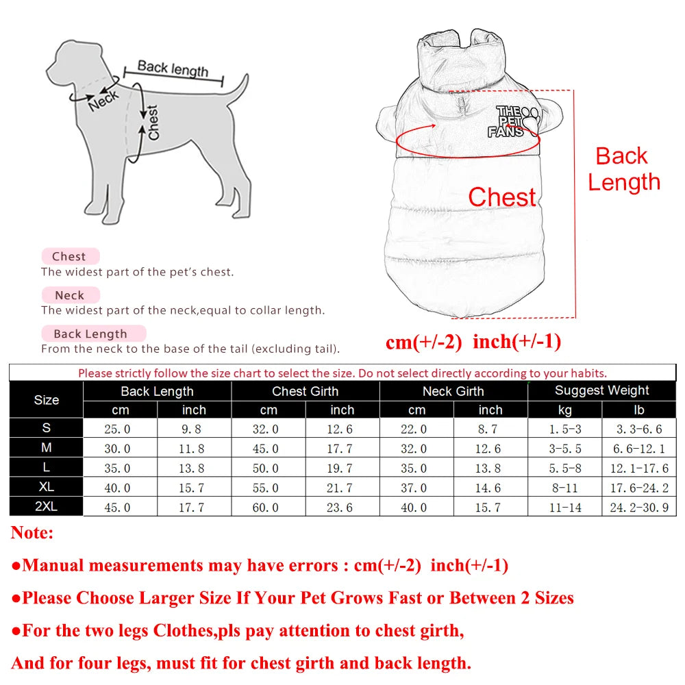 Winter Warm Dog Clothes For Small Medium Dogs Cats Windproof Reversible Puppy Jacket Coat Chihuahua Yorkshire Pug Pet Clothing