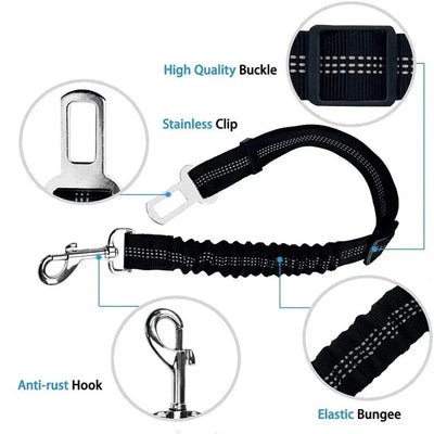 Elastic Nylon Dog Seat Belt for Small Large Dogs Adjustable Reflective Durable Lead Puppy Travel Car Safety Rope Dog Harness