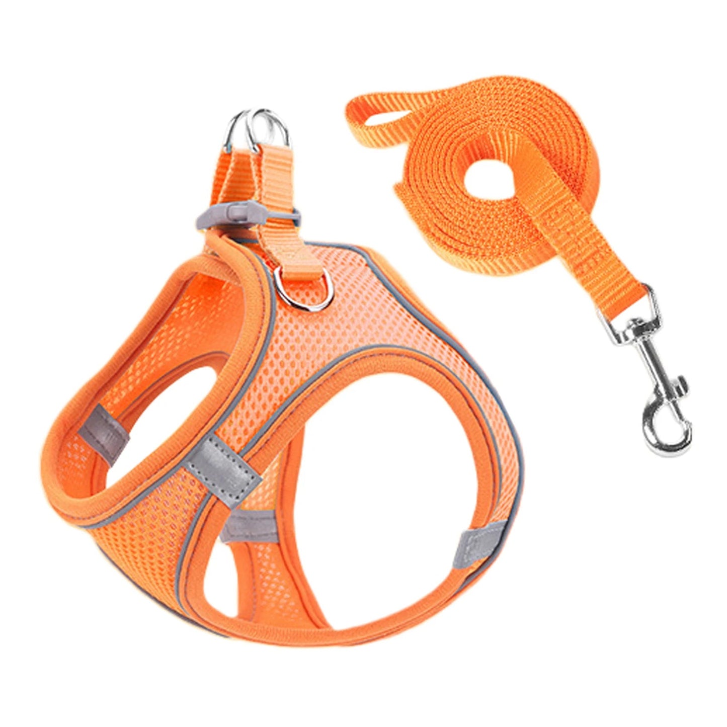 Cat Dog Harness Vest Chest Rope Set Reflective Breathable Adjustable Pet Harness for Small Medium Dogs Outdoor Walking PawPrint Treasures