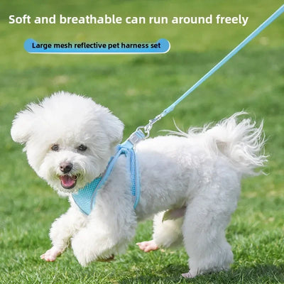 Vest-style Pet Chest Strap, Reflective and Breathable Dog Leash, Small and Medium-sized Cat Leash, Anti-lost