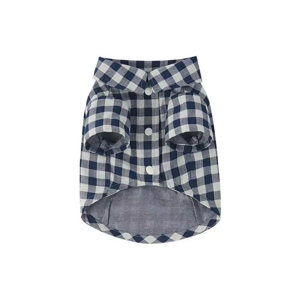 Pet Decoration Comfortable Ins Plaid Shirts Pet Clothing Elegant Fashion Dogs Pajamas Costume Cute Cat Dog Clothes Pet Parties PawPrint Treasures