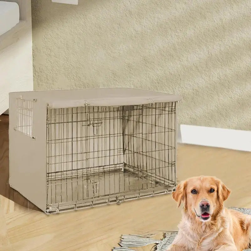 Pet Cage Cover Oxford Pet Crate Cover Pet Crate Cover Windproof Dog Kennel Cover Waterproof Dog Cat Cage Cover For Indoor PawPrint Treasures