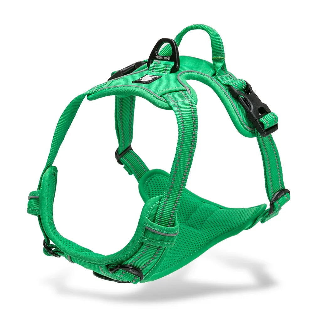 Truelove Reflective Nylon large pet Dog Harness  TLH5651 All Weather  Padded  Adjustable Safety Vehicular  leads for dogs pet