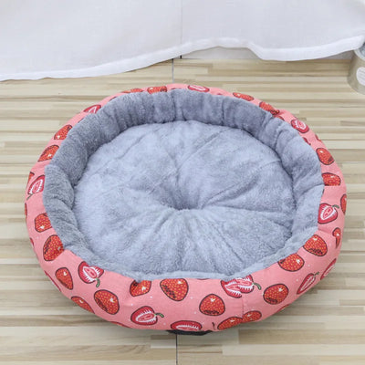 Pet Supplies Cat Nest Dog Nest Round Comfortable Cotton Nest Dog and Cat Seasonal Universal Nest Small and Medium sized Dogs