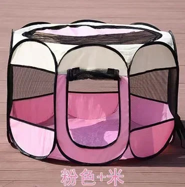 Portable Foldable Pet Tent Kennel Octagonal Fence Puppy Shelter Easy To Use Outdoor Easy Operation Large Dog Cages Cat Fences PawPrint Treasures
