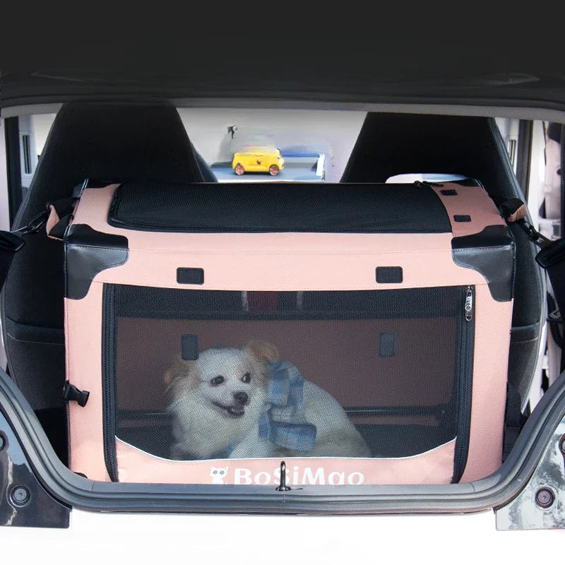 Pet Transport Bag Pet Car Cage Portable Cage for Pets One-piece Folding Pet Outdoor Bag Breathable Movable cat and dog cage PawPrint Treasures