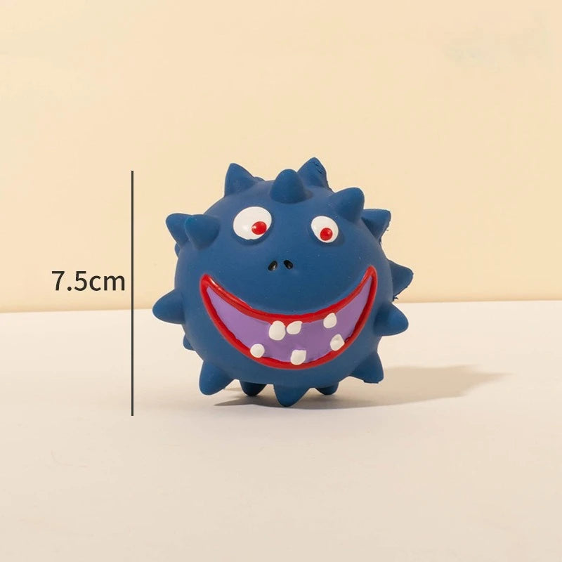 Cute Cartoon Big-Eyed Dog Sound Dog Toy Eco-Friendly Latex Interactive Pet Toy Ball Fun To Relieve Boredom