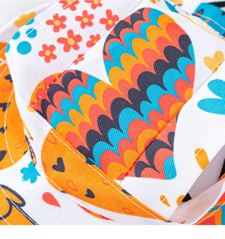 1Pcs S/M/L Cute Print Dog Hat for Small Medium Dogs Adjustable Pet Cap Puppy Pug Corgi Dachshund Hats Summer Out Pet Accessories