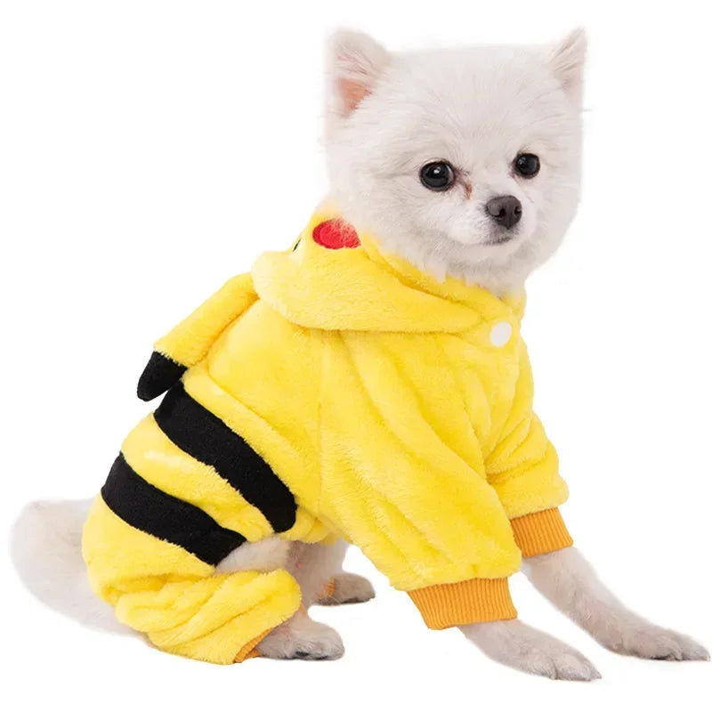 Coral Fleece Cosplay Costume for Pet  Clothing for Small Dogs Puppy Cats Clothes Chihuahua Yorkshire Costume Coat PawPrint Treasures