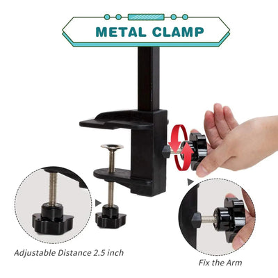 Folded Pet Grooming Arm w/ Clamp, Medium Small Dog Grooming Table Table Hanger Accessories For Cat Dog Bath Desktop