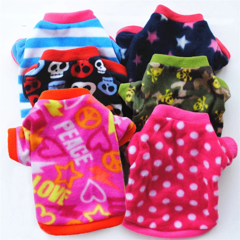 Warm Fleece Pet Dog Clothes Cute Skull Printed Pet Coat Puppy Dogs Shirt Jacket French Bulldog Pullover Camouflage Dog Clothing PawPrint Treasures