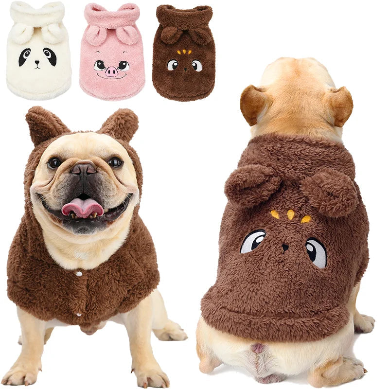 Fashionable Winter Pet Dog Clothes Dogs Coat Jacket  Perro French Bulldog Clothing Cute Dog Hoodie For Dogs Pets Clothing Pug PawPrint Treasures