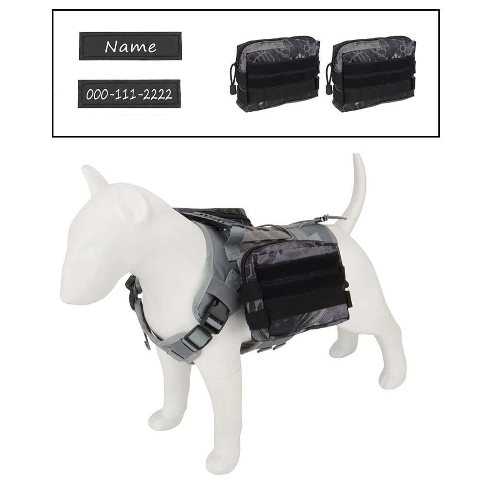 Custom Dog Harness Personalized Tactical Vest DIY Name Pet Harness for Medium Large Big Dog Chest Strap