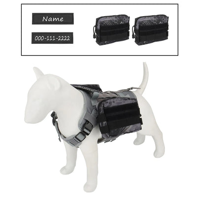 Custom Dog Harness Personalized Tactical Vest DIY Name Pet Harness for Medium Large Big Dog Chest Strap