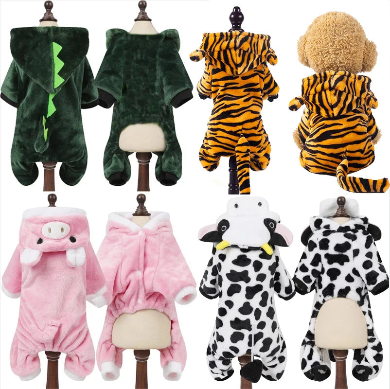 Pet Dog Clothes Soft Warm Fleece Dogs Jumpsuits Pet Clothing for Small Dogs Puppy Cats Hoodies Chihuahua Yorkshire Costume Coats PawPrint Treasures