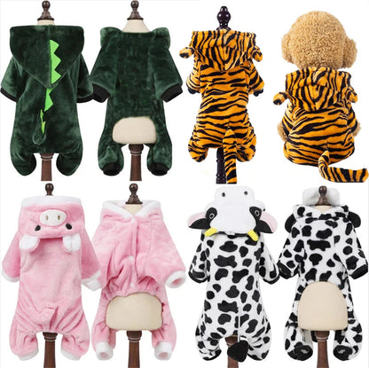 Pet Dog Clothes Soft Warm Fleece Dogs Jumpsuits Pet Clothing for Small Dogs Puppy Cats Hoodies Chihuahua Yorkshire Costume Coats PawPrint Treasures