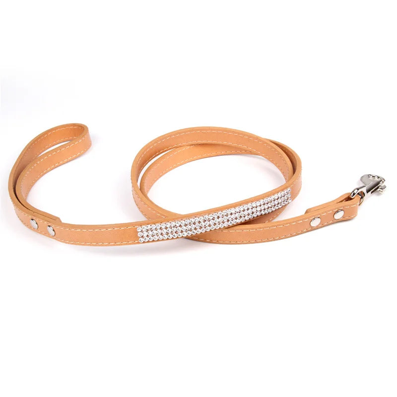 Fashion Rhinestone Dog Leash Pet Bling Shiny Cat Puppy Walking Leashes Lead for Small Dogs Cats Chihuahau Yorkshire Teddy 120cm