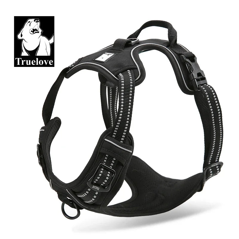 Truelove Reflective Nylon large pet Dog Harness  TLH5651 All Weather  Padded  Adjustable Safety Vehicular  leads for dogs pet