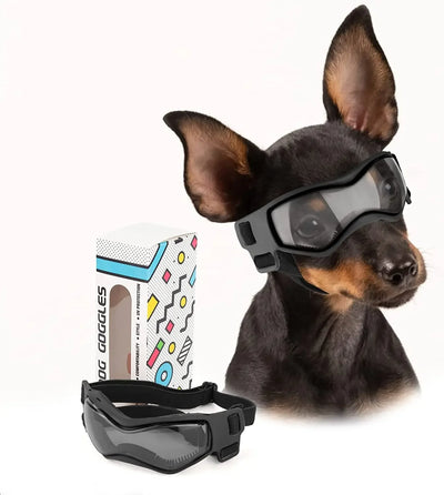 ATUBAN Dog Goggles for Small Breed Dog Sunglasses Dog UV Sunglasses Windproof Soft Frame Adjustable Straps for Small Dogs Puppy