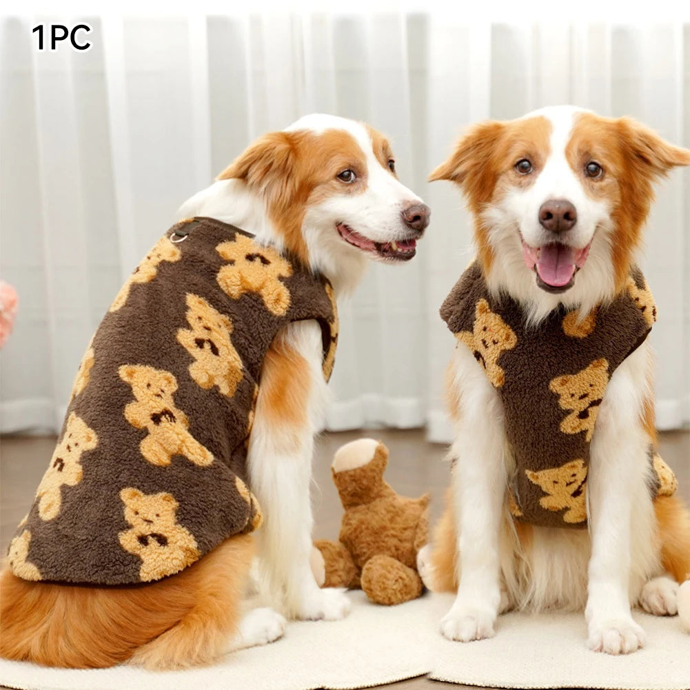 M-7XL Pet Warm Flannel Clothes Winter Dog Cat Coat Pet Clothes 5-35kg Bichon French Bulldog Clothes Pajamas PawPrint Treasures