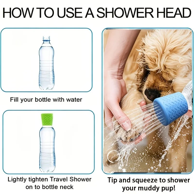 Silicone Pet Shower Head: Portable Dog Bathing and Outdoor Drinking Water Nozzle, Multi-Functional Shower Head