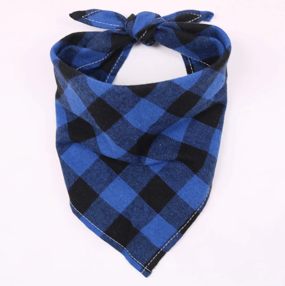 Dog Bandanas Large Pet Scarf Bandana Cotton Plaid Washable Bow Tie Collar Cat Puppy Triangular Scarf Bib Dog Accessories