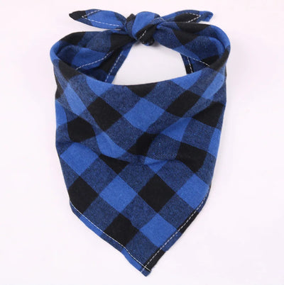 Dog Bandanas Large Pet Scarf Bandana Cotton Plaid Washable Bow Tie Collar Cat Puppy Triangular Scarf Bib Dog Accessories