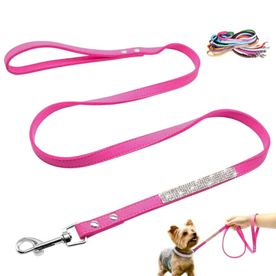 Fashion Rhinestone Dog Leash Pet Bling Shiny Cat Puppy Walking Leashes Lead for Small Dogs Cats Chihuahau Yorkshire Teddy 120cm