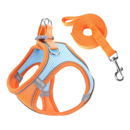 Cat Dog Harness Vest Chest Rope Set Reflective Breathable Adjustable Pet Harness for Small Medium Dogs Outdoor Walking PawPrint Treasures