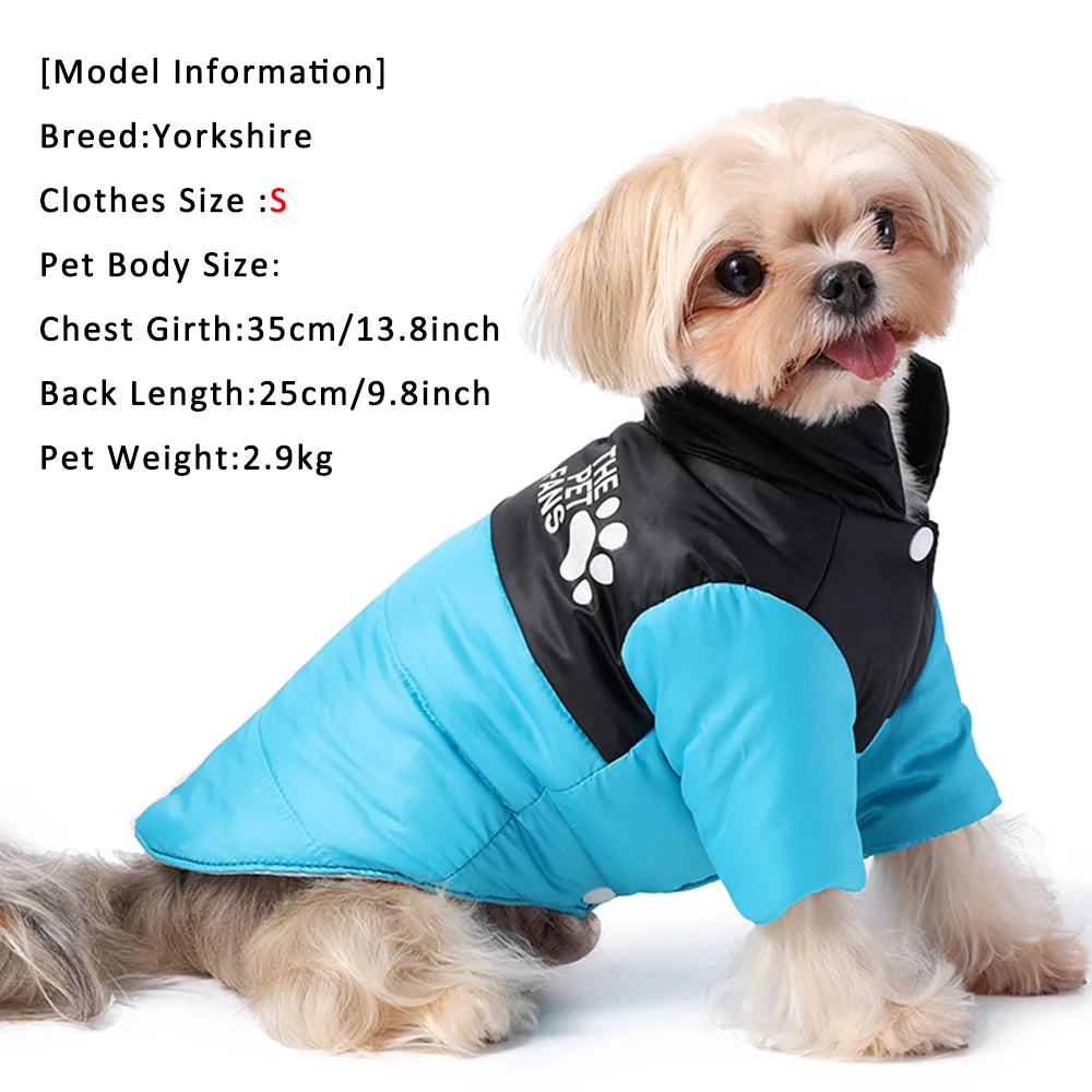 Warm Dog Clothes in Winter for Small Medium Cat Dogs Reversible Waterproof Pets Outfits Solid Puppy Sphynx Chihuahua Pug Apparel
