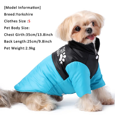 Warm Dog Clothes in Winter for Small Medium Cat Dogs Reversible Waterproof Pets Outfits Solid Puppy Sphynx Chihuahua Pug Apparel